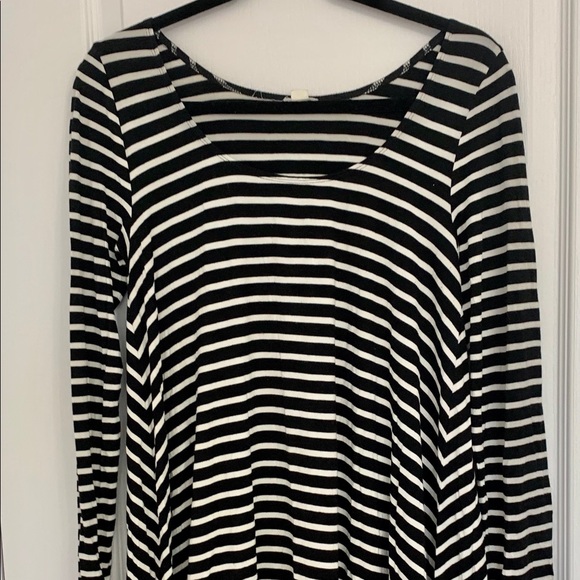 Garage Maternity Black and White Striped Dress - Picture 1 of 3